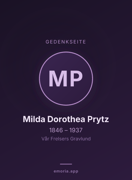 Gedenkportrait von Milda Dorothea Prytz