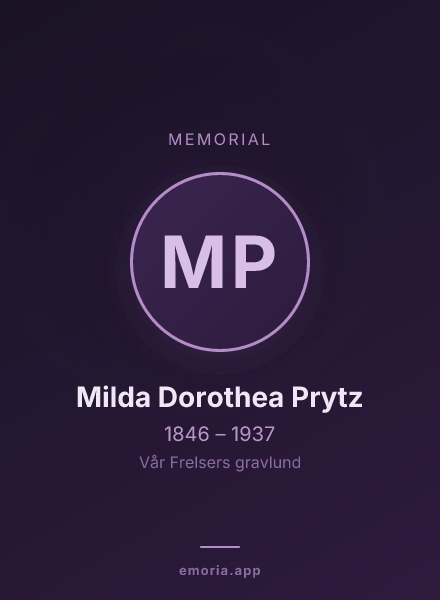 Memorial portrait of Milda Dorothea Prytz