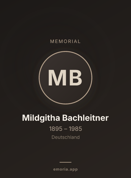 Memorial portrait of Mildgitha Bachleitner