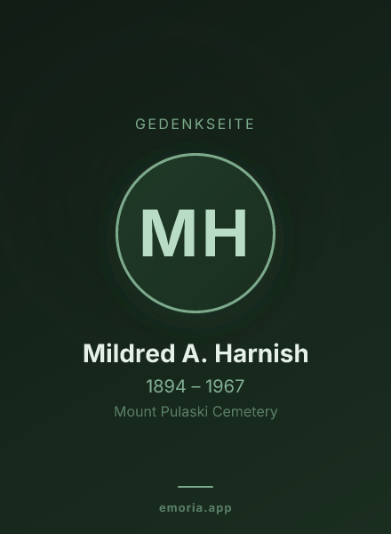Gedenkportrait von Mildred A. Harnish