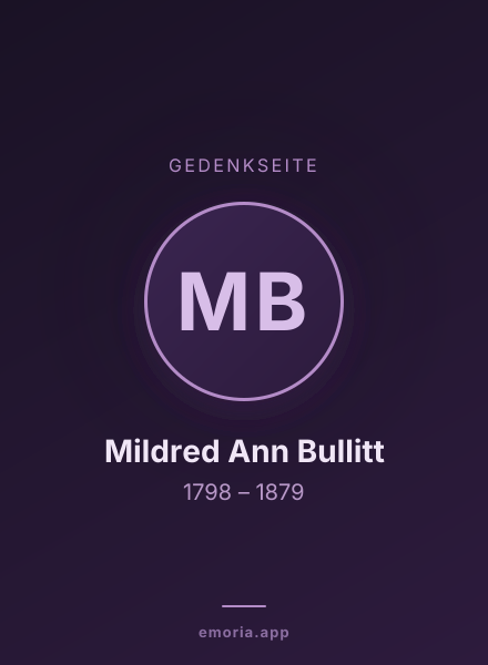 Gedenkportrait von Mildred Ann Bullitt