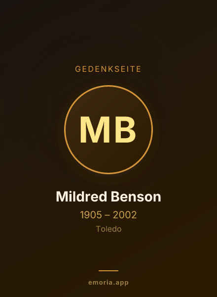 Gedenkportrait von Mildred Benson
