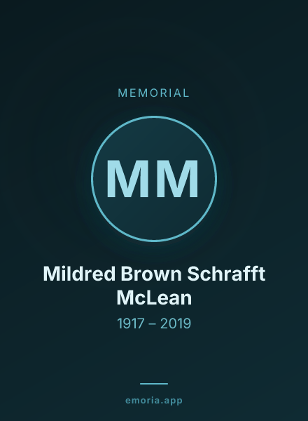 Memorial portrait of Mildred Brown Schrafft McLean