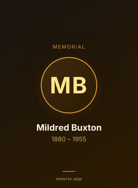 Memorial portrait of Mildred Buxton