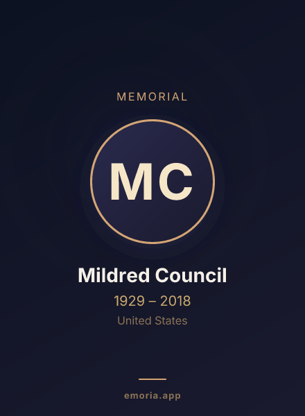 Memorial portrait of Mildred Council