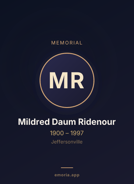 Memorial portrait of Mildred Daum Ridenour