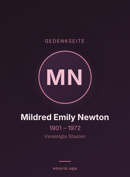 Gedenkportrait von Mildred Emily Newton