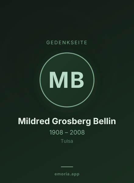 Gedenkportrait von Mildred Grosberg Bellin
