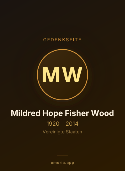 Gedenkportrait von Mildred Hope Fisher Wood