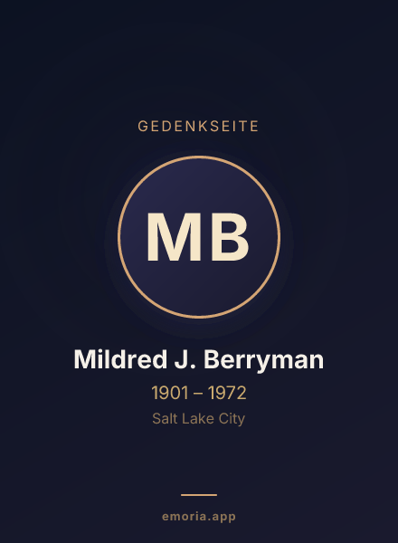 Gedenkportrait von Mildred J. Berryman