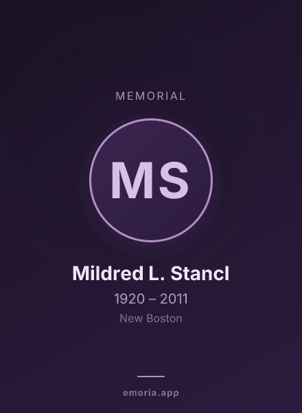 Memorial portrait of Mildred L. Stancl