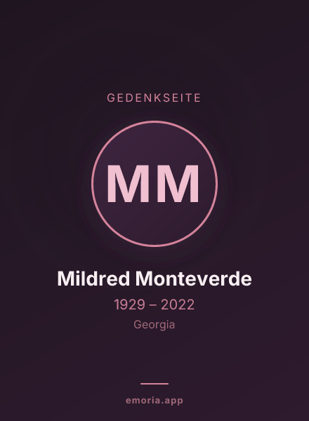 Gedenkportrait von Mildred Monteverde