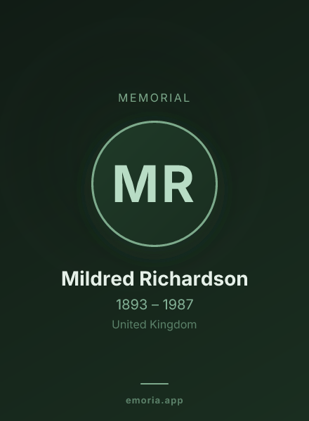Memorial portrait of Mildred Richardson