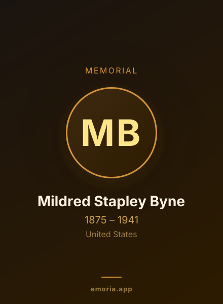 Memorial portrait of Mildred Stapley Byne