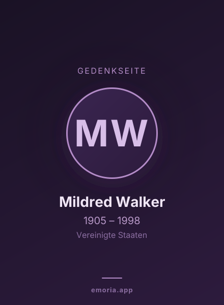 Gedenkportrait von Mildred Walker