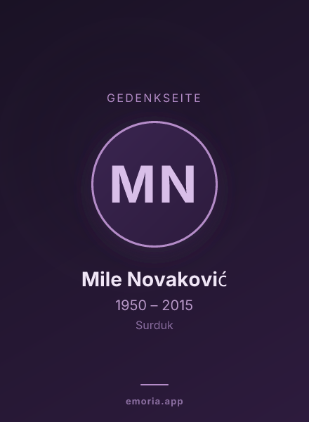 Gedenkportrait von Mile Novaković