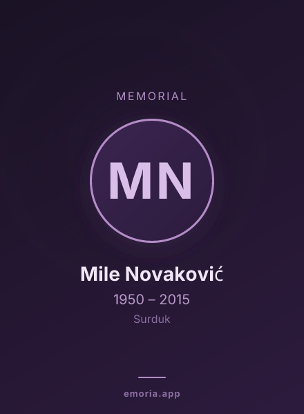 Memorial portrait of Mile Novaković