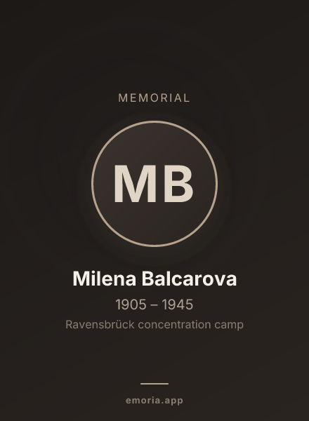 Memorial portrait of Milena Balcarova