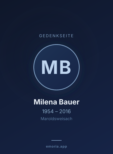 Gedenkportrait von Milena Bauer