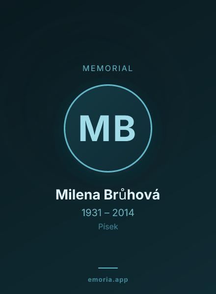 Memorial portrait of Milena Brůhová