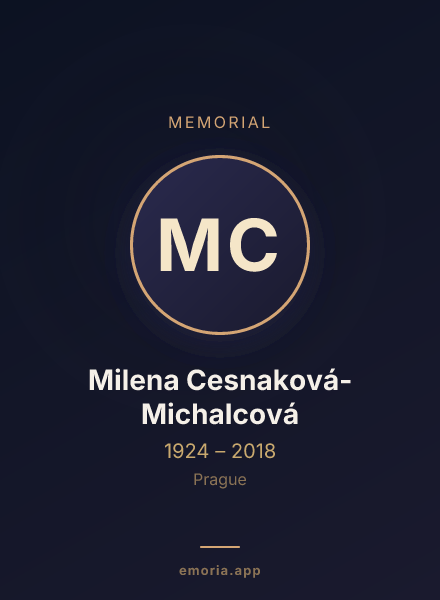 Memorial portrait of Milena Cesnaková-Michalcová