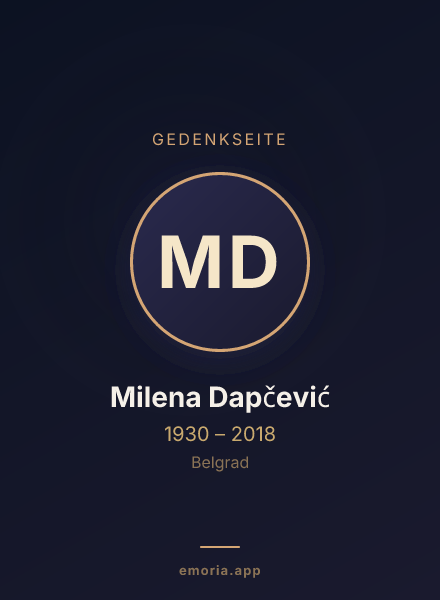 Gedenkportrait von Milena Dapčević