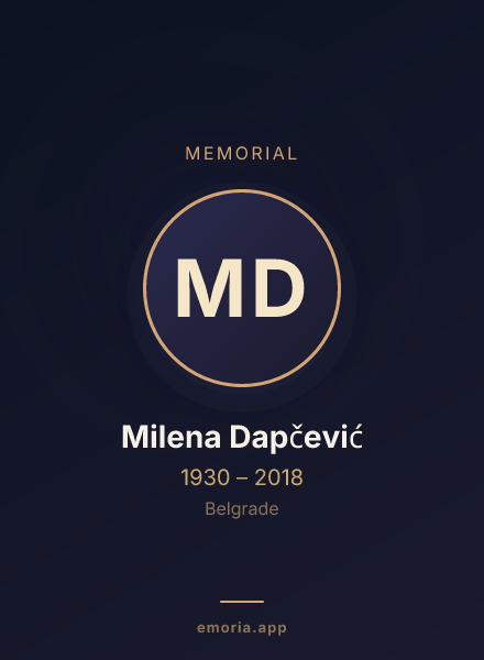 Memorial portrait of Milena Dapčević