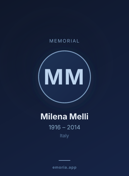 Memorial portrait of Milena Melli