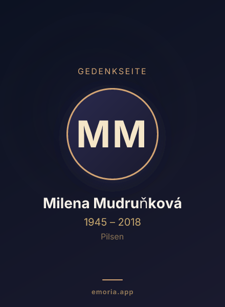Gedenkportrait von Milena Mudruňková