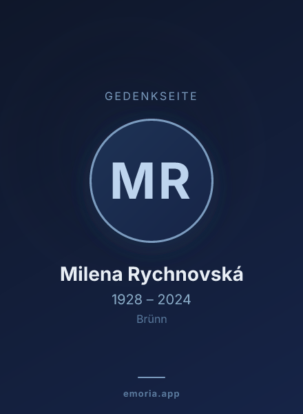 Gedenkportrait von Milena Rychnovská