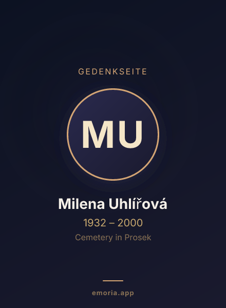 Gedenkportrait von Milena Uhlířová