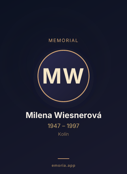 Memorial portrait of Milena Wiesnerová