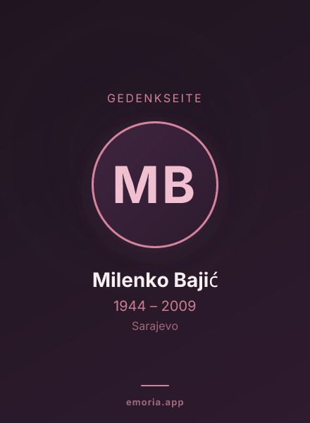 Gedenkportrait von Milenko Bajić
