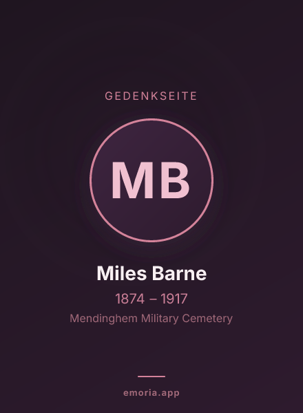 Gedenkportrait von Miles Barne