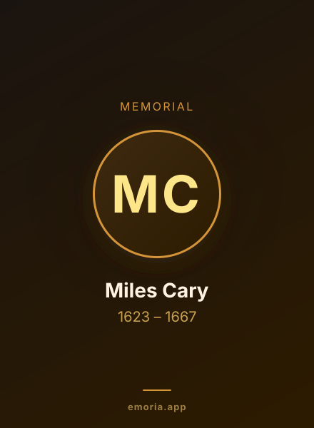 Memorial portrait of Miles Cary