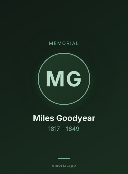 Memorial portrait of Miles Goodyear