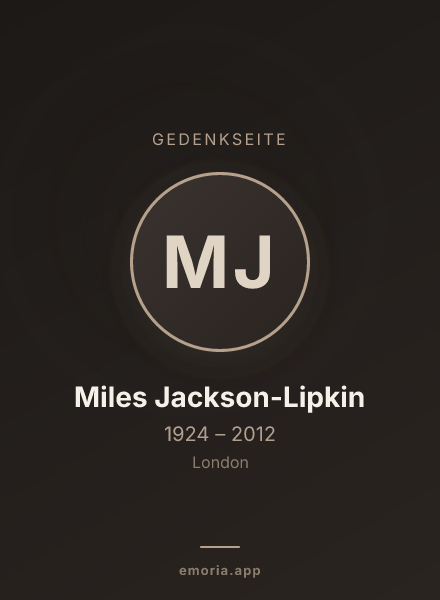 Gedenkportrait von Miles Jackson-Lipkin
