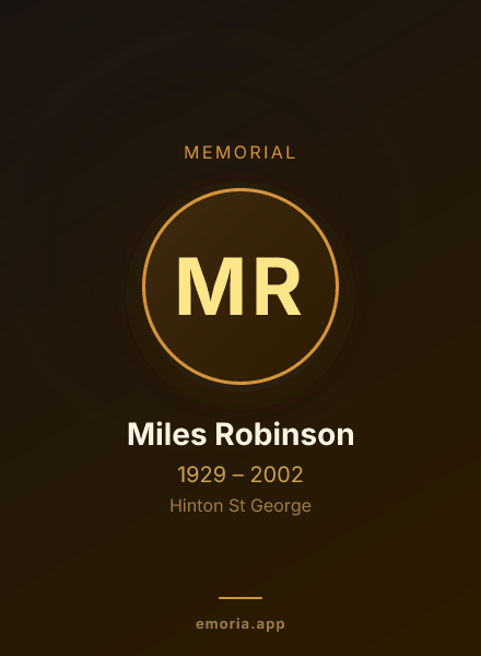 Memorial portrait of Miles Robinson