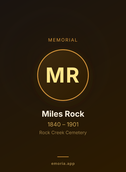Memorial portrait of Miles Rock