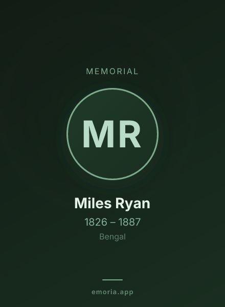 Memorial portrait of Miles Ryan