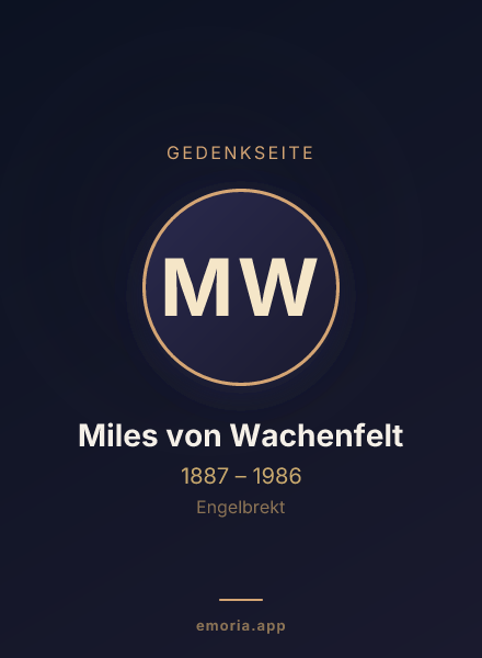 Gedenkportrait von Miles von Wachenfelt