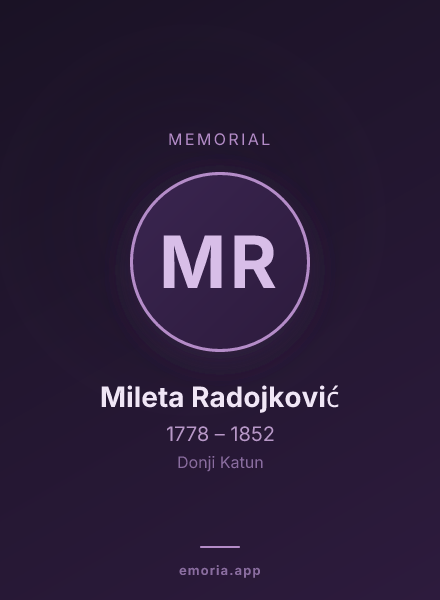 Memorial portrait of Mileta Radojković