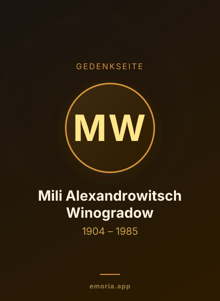 Gedenkportrait von Mili Alexandrowitsch Winogradow