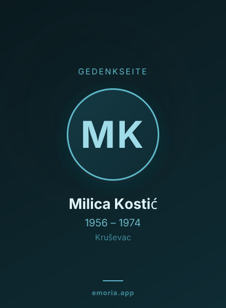 Gedenkportrait von Milica Kostić