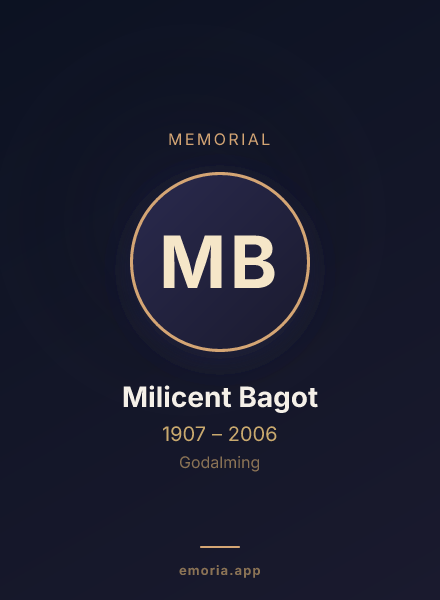 Memorial portrait of Milicent Bagot