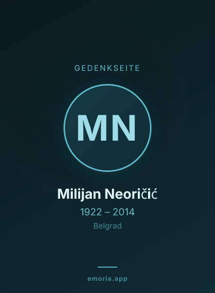 Gedenkportrait von Milijan Neoričić