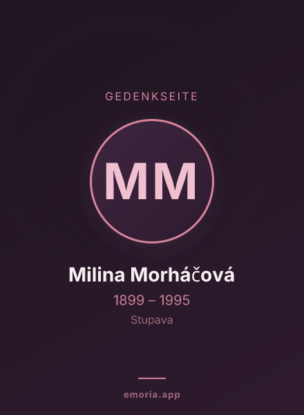 Gedenkportrait von Milina Morháčová