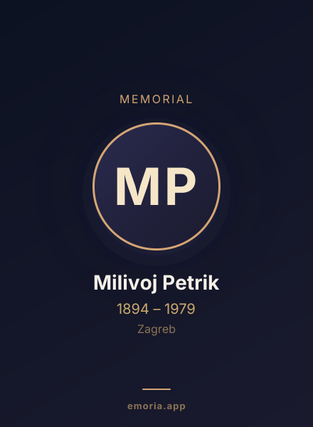 Memorial portrait of Milivoj Petrik