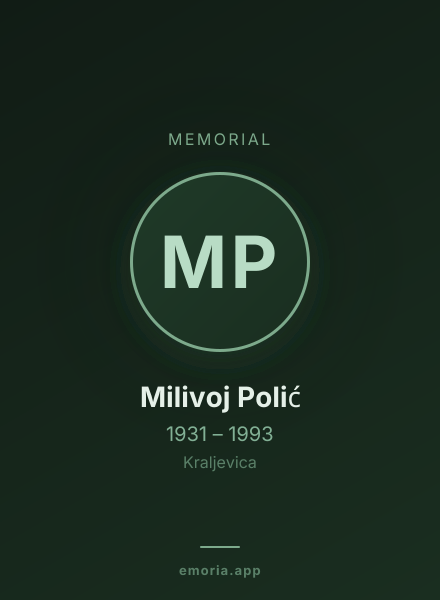 Memorial portrait of Milivoj Polić