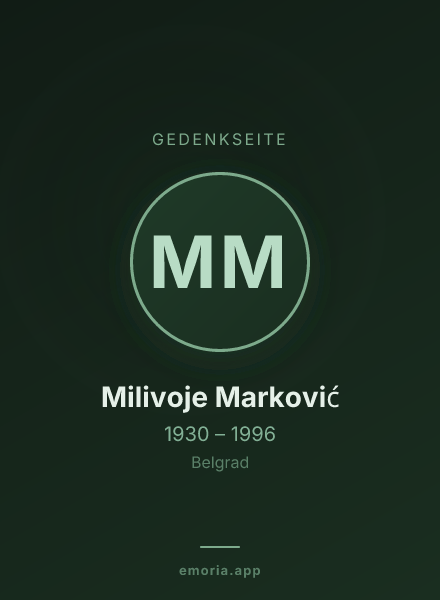 Gedenkportrait von Milivoje Marković
